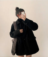 Is-neck buckle point quilted half coat