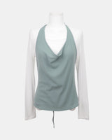 Anyu Lip-Neck Layered Long Sleeve T-Shirt Set