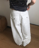 Nodi back pocket winde cotton pants