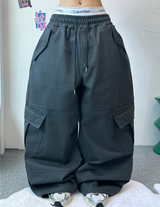 オーバーヒップワイドカーゴパンツ💚🖤🩶 - 3 カラーズ