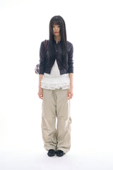 Leaf frill layered top