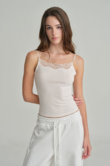 Swan lace sleeveless, Baby Pink