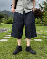 Lyn Pinstripe Carpenter Bermuda Pants