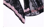 [EVIL TOOTH] Lace swallowtail butterfly Chinese style narrow-arm wide-sleeve cover-up, V-neck lace see-through swallowtail irregular waist design