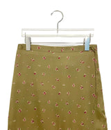 Ebony Flower Pintuck Midi Skirt