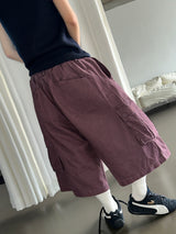 Reels Back Curve Pigment Balloon Bermuda Shorts 3color