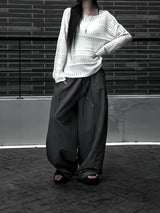 [unisex] ピンタックリベットナイロンパンツ (2color)