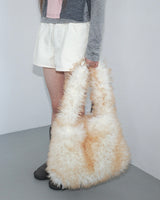 Long furry hair bag _ ivory
