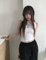 ヨアコットンピンタックワイドバンディングパンツ