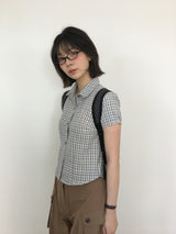 Seersucker キャップスリーブシャツ