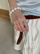 Matt white dot bangle