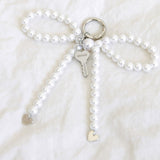  PEARL HEART KEYLING / SILVER