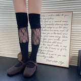 Lace Ribbon Scrunch Long Socks