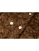 Melissa Teddy Bear Double Button Fur Shearling Midi coat Baby Brown 
