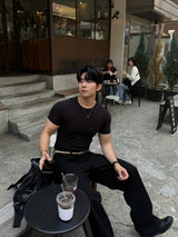 Nagrang ribbed muscle short sleeve