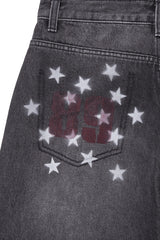 star denim pants (black)