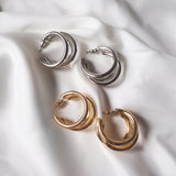 トリプルフープピアス