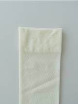 チェックシースルーニーソックス (IVORY, BLACK 2COLORS!)