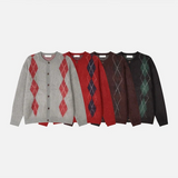 [Unisex] Mohair argyle cardigan(4color)
