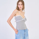 フラワーレースノースリーブ Melange Gray