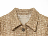 Lurex Tweed Puff Blouse