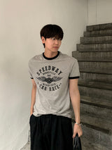 [Shoulder +3cm] ウェイマッスルフィットリンガーショートスリーブTシャツ