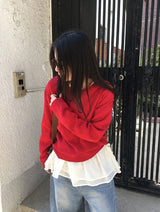 Muden Basic Color Round Neck Knit