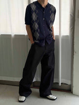 Classic argyle cardigan(3color)