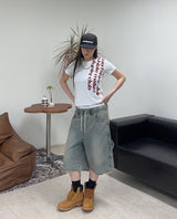 Tess Funky Lettering Crop Tee