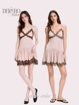 Rose Black Pink Sleeveless Dress