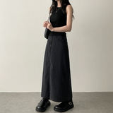 Sundy Charlang クールデニムロングスカート [ショート & ベーシックセレクション] Lyocell Fabric