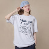 Maltese archive line graphic half sleeve T-shirt