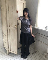 ロールスタープリンテッドラグランパフショートスリーブTシャツ