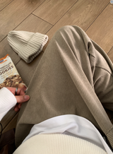Yogis Wide-Fit Single-Tuck Corduroy Pants