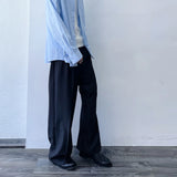 Pressed-Crease Wide-Leg Trousers