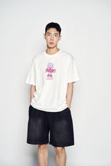 25SS WIDE BASIC DENIM SHORT PANTS BLACK
