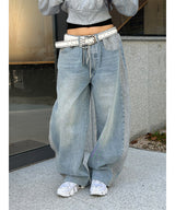 [Unisex] Heavy denim sweat wide pants(2color)