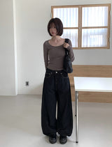 チャリンディープUネック2ウェイレイヤードTシャツ