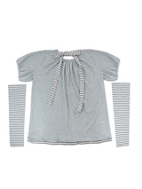 Back ribbon flare top / gray