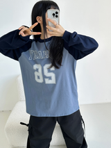 カラーブロックラグランオーバーフィット💛🤎💙🖤 - 3 COLORS