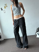 Semi Heart Side Cargo Loose Bootcut Pants 3color