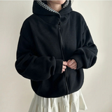 Betty Check Point Fleece Hoodie Zip-Up