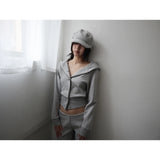 【MADE】button 2way zip-up, gray