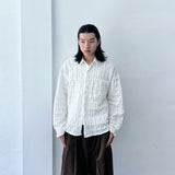 Textured Grid Crinkle Shirt