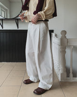 Onen One-Tuck Cotton Wide Slacks
