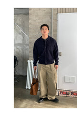 Two-pocket collar cardigan