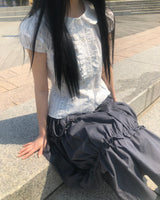 ロフィフリル半袖ブラウス