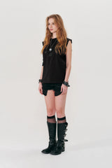 PIGMENT WASHING PRINTED SLEEVELESS - CHARCOAL   