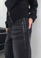 STUD BLACK DENIM