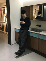 トライブレイヤードクロップVネックニット 4C